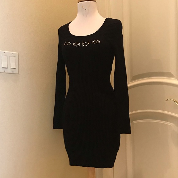 Robe Pull Asymétrique Bebe - Taille S, Côtes, Manches Courtes, Neuve Avec étiquette